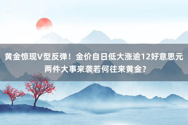 黄金惊现V型反弹！金价自日低大涨逾12好意思元 两件大事来袭若何往来黄金？