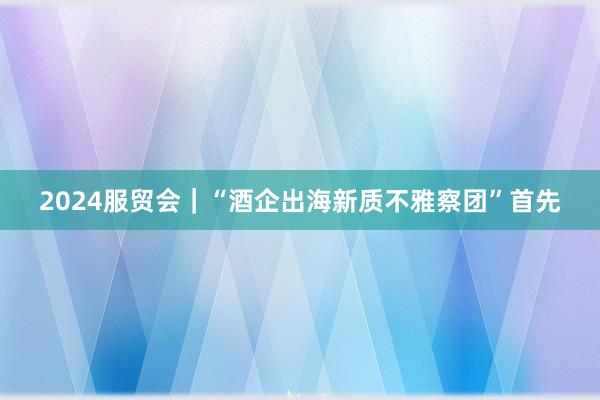 2024服贸会｜“酒企出海新质不雅察团”首先