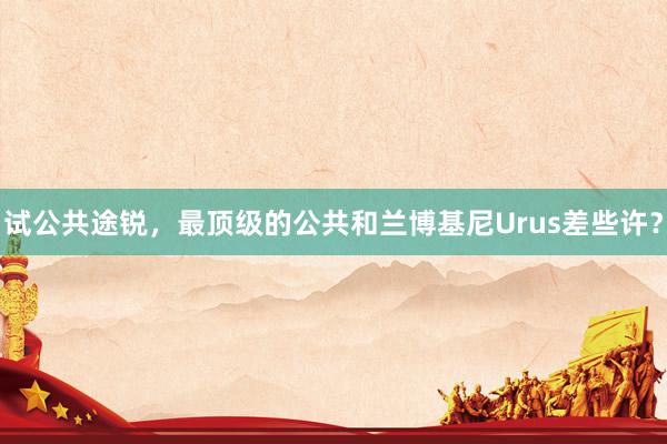 试公共途锐，最顶级的公共和兰博基尼Urus差些许？