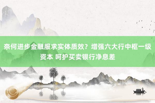 奈何进步金融服求实体质效？增强六大行中枢一级资本 呵护买卖银行净息差