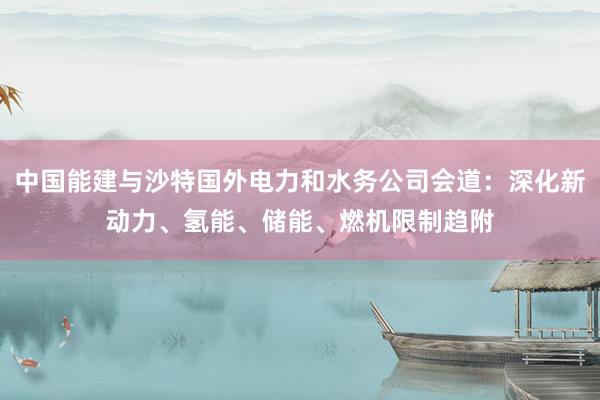 中国能建与沙特国外电力和水务公司会道：深化新动力、氢能、储能、燃机限制趋附